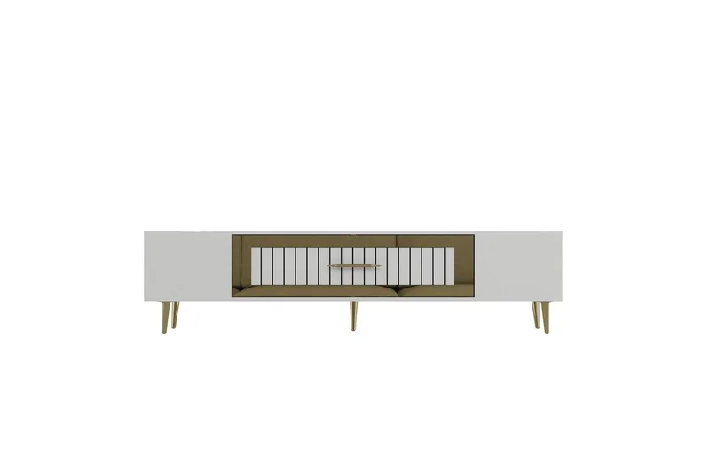 Anira Tv-bänk 150 cm, Vit/Guld