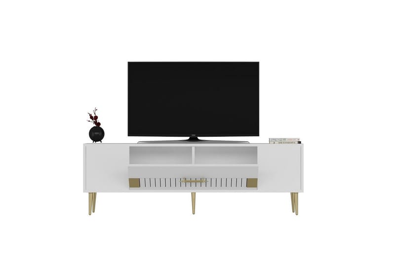 Anira Tv-bänk 150 cm - Vit/Guld - Möbler - Vardagsrum - Tv-möbler & mediamöbler - Tv-bänkar