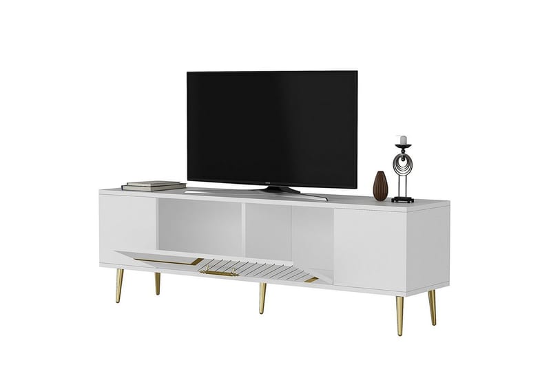 Anira Tv-bänk 150 cm - Vit/Guld - Möbler - Vardagsrum - Tv-möbler & mediamöbler - Tv-bänkar