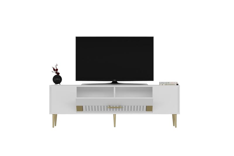 Anira Tv-bänk 150 cm - Vit/Guld - Möbler - Vardagsrum - Tv-möbler & mediamöbler - Tv-bänkar