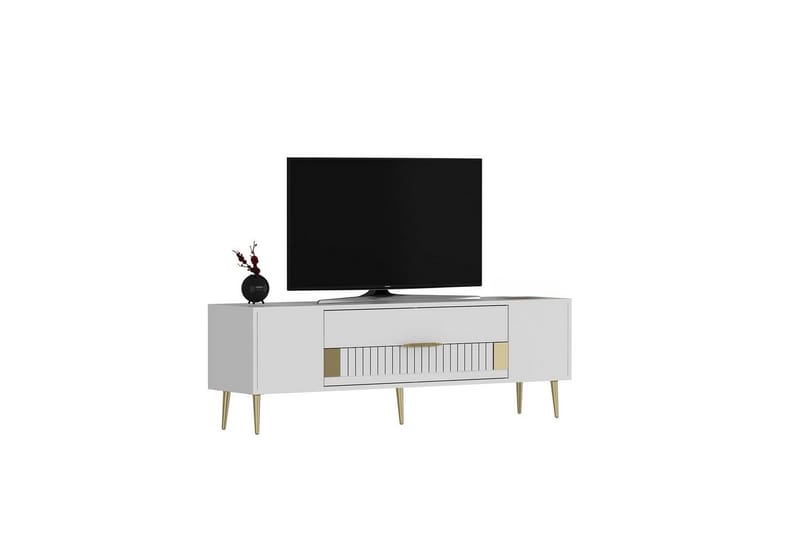 Anira Tv-bänk 150 cm - Vit/Guld - Möbler - Vardagsrum - Tv-möbler & mediamöbler - Tv-bänkar