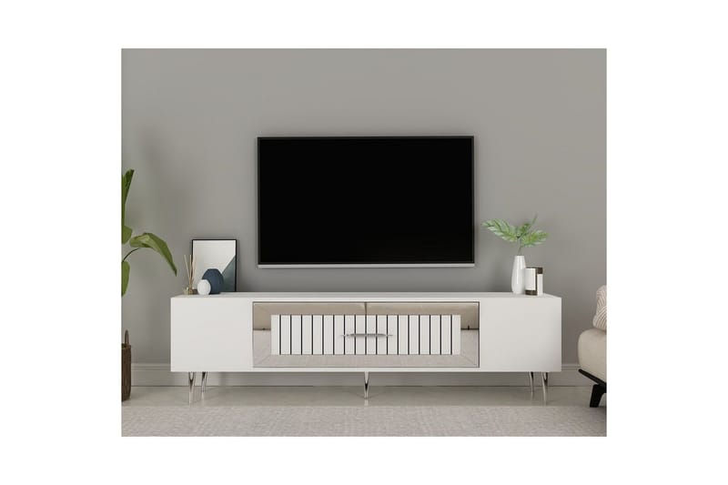 Anira Tv-bänk 150 cm - Vit/Silver - Möbler - Vardagsrum - Tv-möbler & mediamöbler - Tv-bänkar