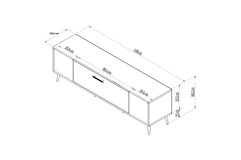Anira Tv-bänk 150 cm - Vit/Silver - Möbler - Vardagsrum - Tv-möbler & mediamöbler - Tv-bänkar