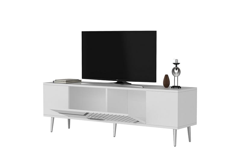 Anira Tv-bänk 150 cm - Vit/Silver - Möbler - Vardagsrum - Tv-möbler & mediamöbler - Tv-bänkar