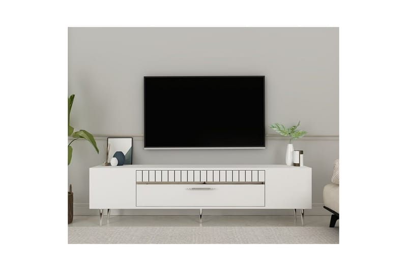 Anira Tv-bänk 150 cm - Vit/Silver - Möbler - Vardagsrum - Tv-möbler & mediamöbler - Tv-bänkar