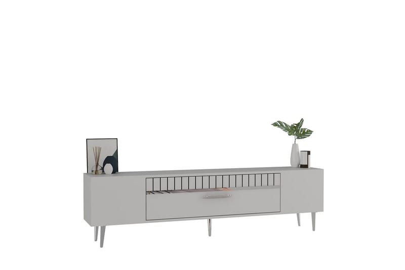 Anira Tv-bänk 150 cm - Vit/Silver - Möbler - Vardagsrum - Tv-möbler & mediamöbler - Tv-bänkar