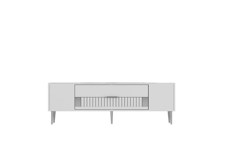 Anira Tv-bänk 150 cm, Vit/Silver