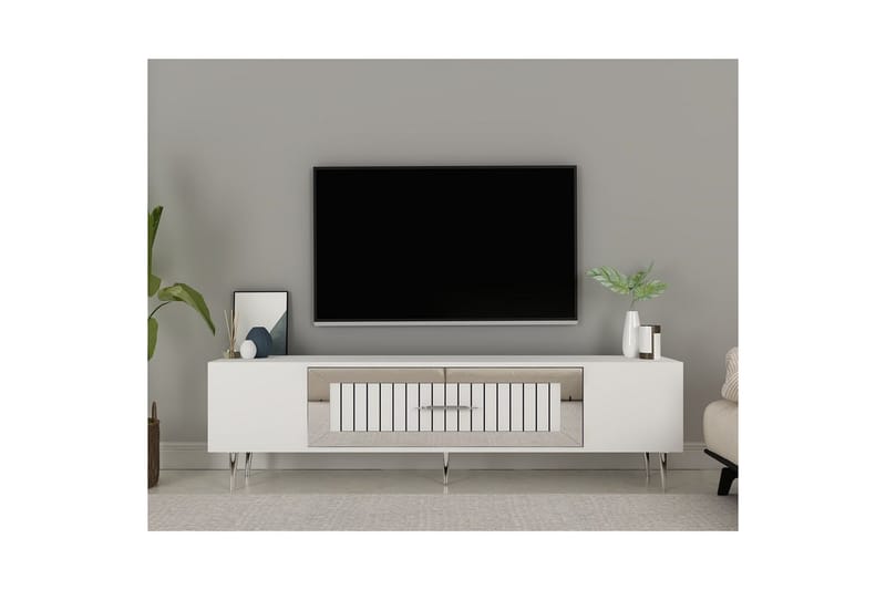 Anira Tv-bänk 150 cm - Vit/Silver - Möbler - Vardagsrum - Tv-möbler & mediamöbler - Tv-bänkar