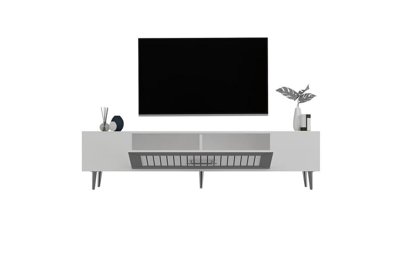 Anira Tv-bänk 150 cm - Vit/Silver - Möbler - Vardagsrum - Tv-möbler & mediamöbler - Tv-bänkar