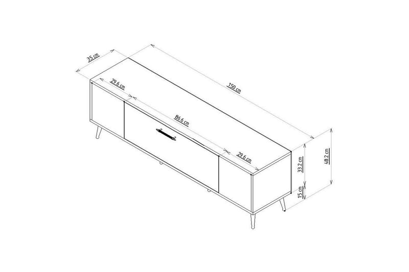 Anira Tv-bänk 150 cm - Vit/Silver - Möbler - Vardagsrum - Tv-möbler & mediamöbler - Tv-bänkar