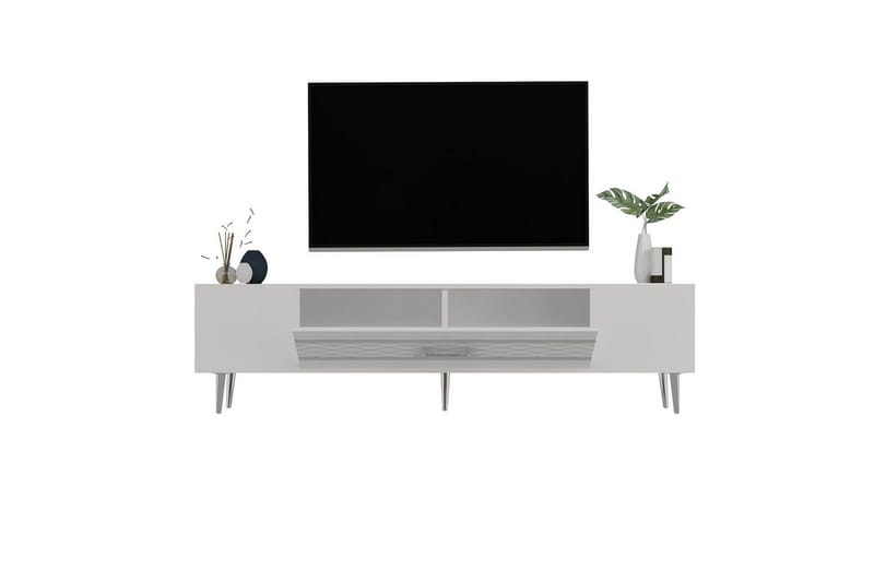 Anira Tv-bänk 150 cm - Vit/Silver - Möbler - Vardagsrum - Tv-möbler & mediamöbler - Tv-bänkar