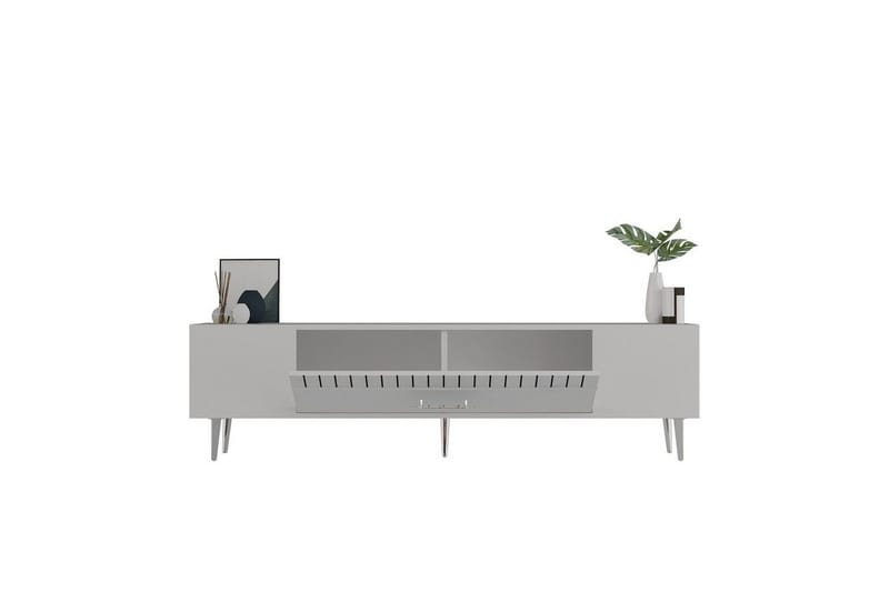 Anira Tv-bänk 150 cm - Vit/Silver - Möbler - Vardagsrum - Tv-möbler & mediamöbler - Tv-bänkar