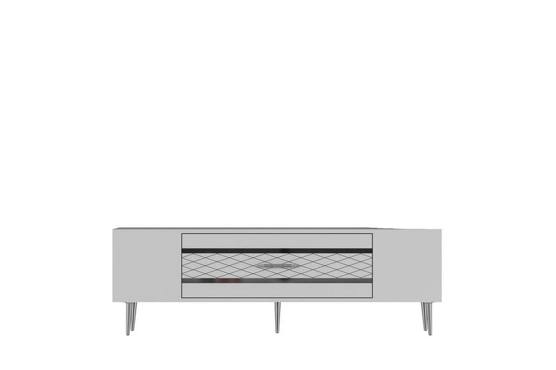 Anira Tv-bänk 150 cm, Vit/Silver
