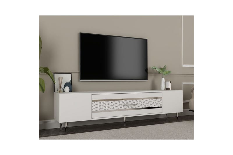 Anira Tv-bänk 150 cm - Vit/Silver - Möbler - Vardagsrum - Tv-möbler & mediamöbler - Tv-bänkar