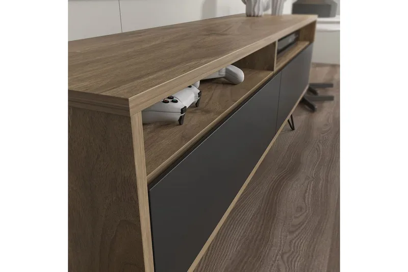 Anvor Tv-bänk 140 cm - Valnöt/Svart - Möbler - Vardagsrum - Tv-möbler & mediamöbler - Tv-bänkar