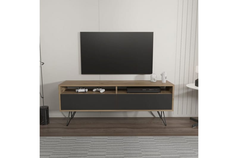 Anvor Tv-bänk 140 cm - Valnöt/Svart - Möbler - Vardagsrum - Tv-möbler & mediamöbler - Tv-bänkar