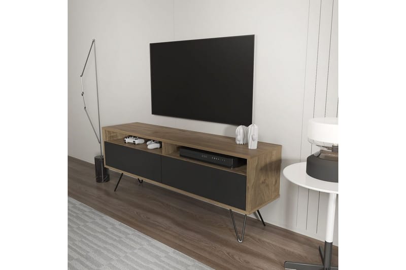 Anvor Tv-bänk 140 cm - Valnöt/Svart - Möbler - Vardagsrum - Tv-möbler & mediamöbler - Tv-bänkar