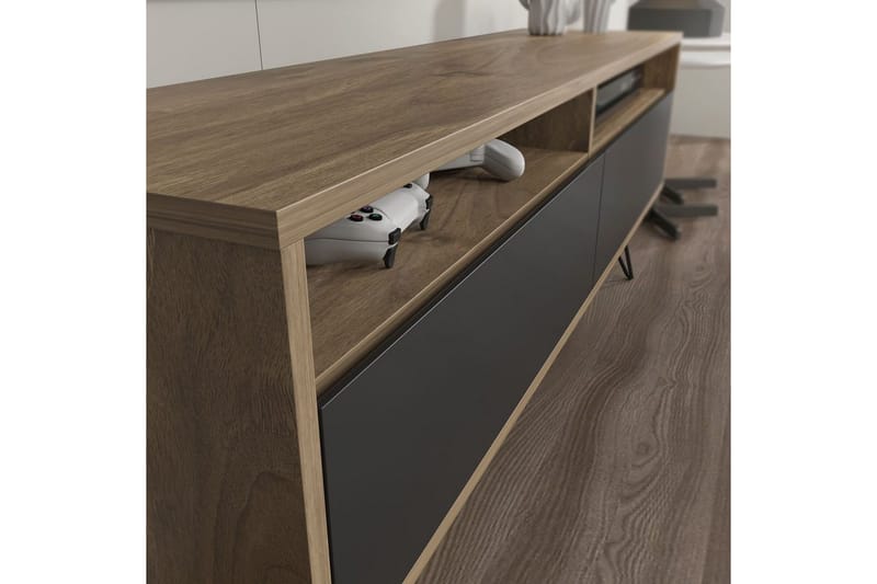 Anvor Tv-bänk 140 cm - Valnöt/Svart - Möbler - Vardagsrum - Tv-möbler & mediamöbler - Tv-bänkar