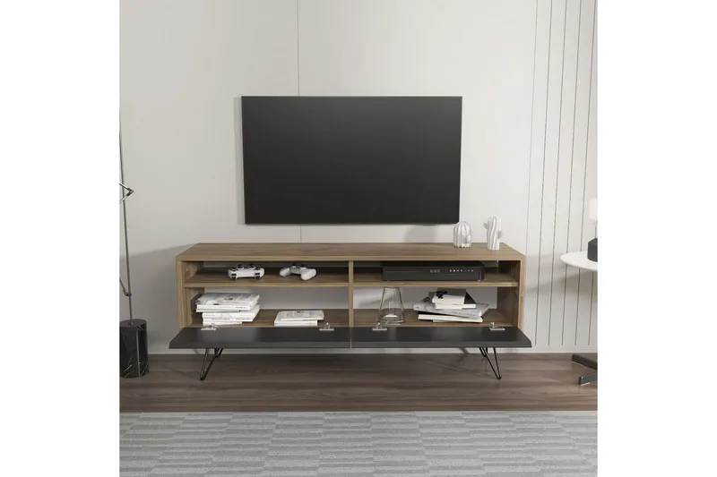 Anvor Tv-bänk 140 cm - Valnöt/Svart - Möbler - Vardagsrum - Tv-möbler & mediamöbler - Tv-bänkar