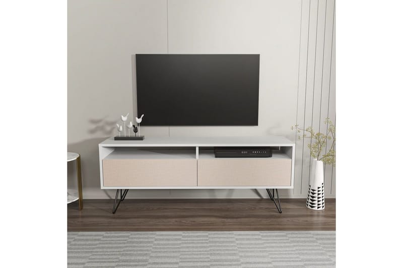 Anvor Tv-bänk 140 cm - Vit/Beige - Möbler - Vardagsrum - Tv-möbler & mediamöbler - Tv-bänkar