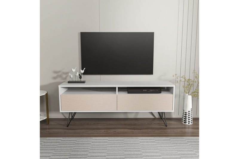 Anvor Tv-bänk 140 cm - Vit/Beige - Möbler - Vardagsrum - Tv-möbler & mediamöbler - Tv-bänkar