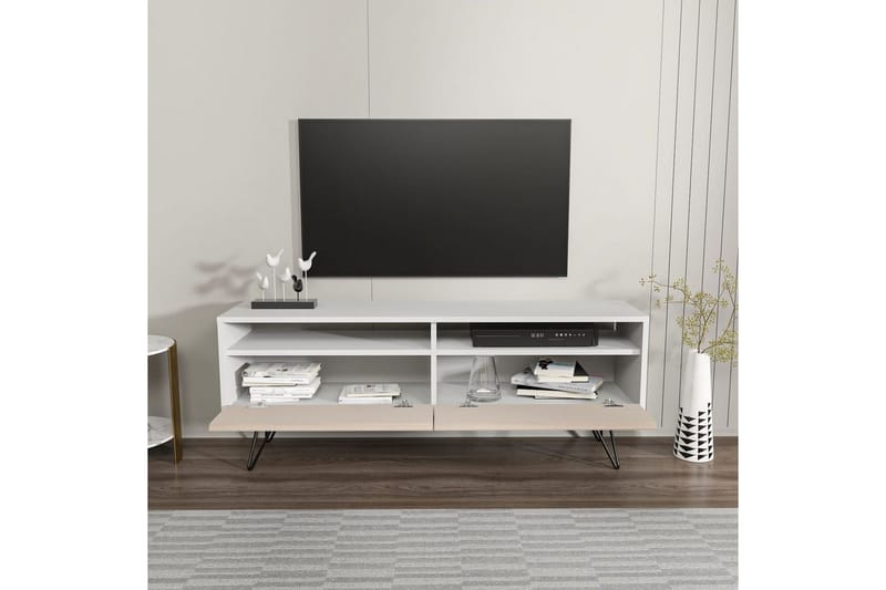 Anvor Tv-bänk 140 cm - Vit/Beige - Möbler - Vardagsrum - Tv-möbler & mediamöbler - Tv-bänkar