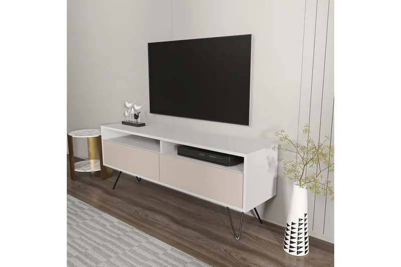 Anvor Tv-bänk 140 cm - Vit/Beige - Möbler - Vardagsrum - Tv-möbler & mediamöbler - Tv-bänkar
