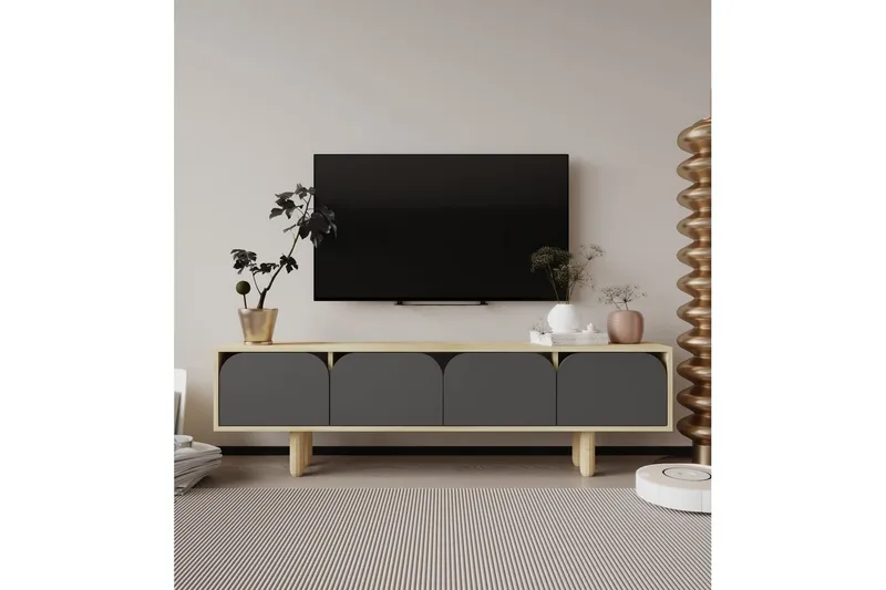 Arvo Tv-bänk 180x30 cm - Brun/Antracit - Möbler - Vardagsrum - Tv-möbler & mediamöbler - Tv-bänkar