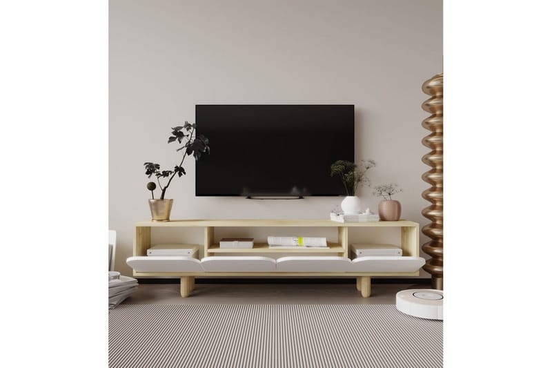 Arvo Tv-bänk 180x30 cm - Brun/Vit - Möbler - Vardagsrum - Tv-möbler & mediamöbler - Tv-bänkar