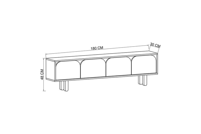 Arvo Tv-stativ 180x30 cm - Brun/Vit - Möbler - Vardagsrum - Tv-möbler & mediamöbler - Tv-väggfästen & mediastativ - Tv stativ & väggfästen