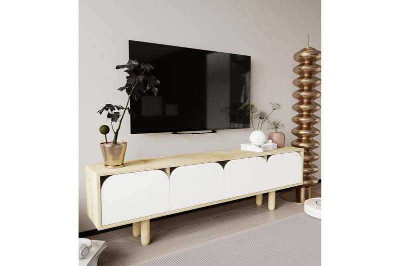 Arvo Tv-stativ 180x30 cm - Brun/Vit - Möbler - Vardagsrum - Tv-möbler & mediamöbler - Tv-väggfästen & mediastativ - Tv stativ & väggfästen