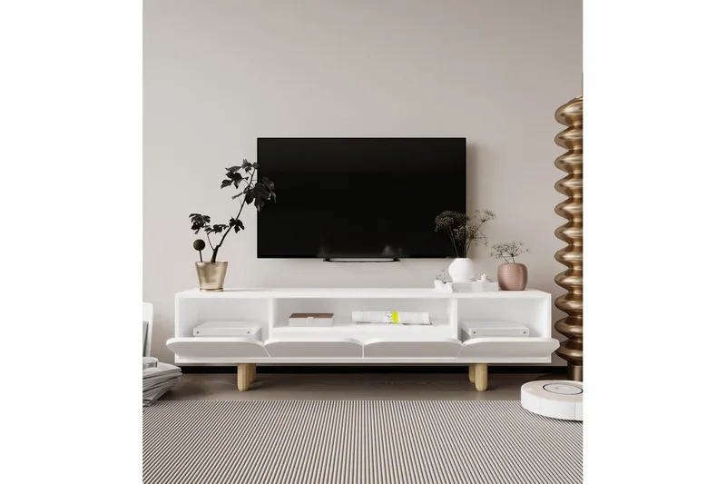 Arvo Tv-stativ 180x30 cm - Vit - Möbler - Vardagsrum - Tv-möbler & mediamöbler - Tv-väggfästen & mediastativ - Tv stativ & väggfästen