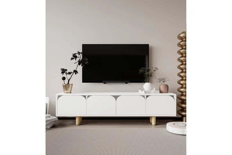 Arvo Tv-stativ 180x30 cm - Vit - Möbler - Vardagsrum - Tv-möbler & mediamöbler - Tv-väggfästen & mediastativ - Tv stativ & väggfästen
