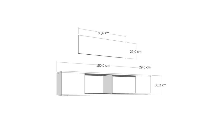 Avryn Tv-bänk 150 cm - Antracit - Möbler - Vardagsrum - Tv-möbler & mediamöbler - Tv-bänkar
