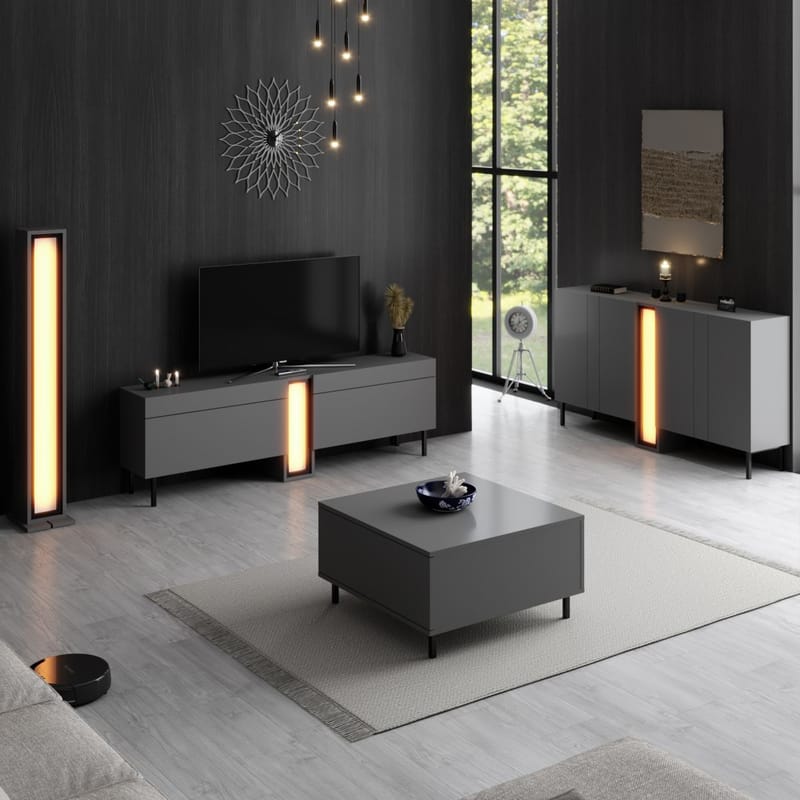 Berriaren TV-bänk 180 cm - Antracit - Möbler - Vardagsrum - Tv-möbler & mediamöbler - Tv-väggfästen & mediastativ - Tv stativ & väggfästen