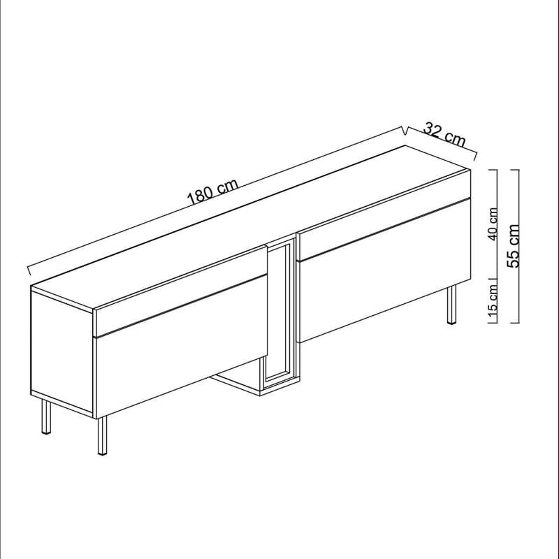Berriaren TV-bänk 180 cm - Vit - Möbler - Vardagsrum - Tv-möbler & mediamöbler - Tv-väggfästen & mediastativ - Tv stativ & väggfästen