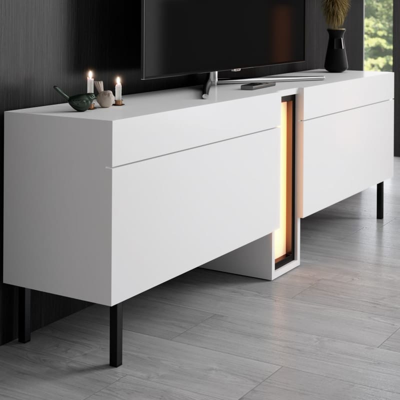 Berriaren TV-bänk 180 cm - Vit - Möbler - Vardagsrum - Tv-möbler & mediamöbler - Tv-väggfästen & mediastativ - Tv stativ & väggfästen