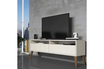 Bexheti Golvstående TV Bänk 150 cm med Förvaring i Målat Trä - Gräddvit - Möbler - Vardagsrum - Tv-möbler & mediamöbler - Tv-bänkar