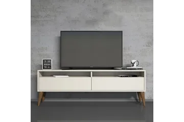 Bexheti Golvstående TV Bänk 150 cm med Förvaring i Målat Trä - Gräddvit - Möbler - Vardagsrum - Tv-möbler & mediamöbler - Tv-bänkar