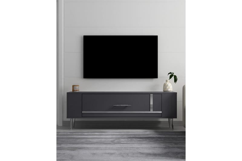 Beyra Tv-bänk 120 cm - Antracit/Silver - Möbler - Vardagsrum - Tv-möbler & mediamöbler - Tv-bänkar