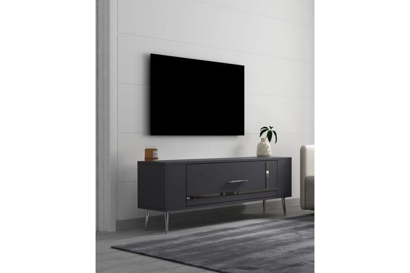Beyra Tv-bänk 120 cm - Antracit/Silver - Möbler - Vardagsrum - Tv-möbler & mediamöbler - Tv-bänkar