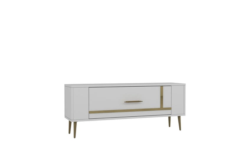 Beyra Tv-bänk 120 cm - Vit/Guld - Möbler - Vardagsrum - Tv-möbler & mediamöbler - Tv-bänkar