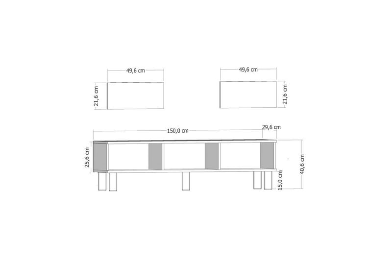 Bohem Tv-stativ 150x83 cm - Vit - Möbler - Vardagsrum - Tv-möbler & mediamöbler - Tv-väggfästen & mediastativ - Tv stativ & väggfästen
