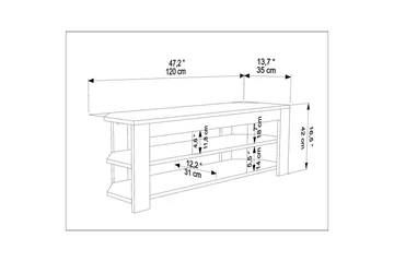 Bralyn Tv-bänk 120 cm - Vit/Ek - Möbler - Vardagsrum - Tv-möbler & mediamöbler - Tv-bänkar