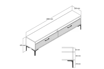 Brutorp Tv-bänk 180 cm - Valnöt/Cream - Möbler - Vardagsrum - Tv-möbler & mediamöbler - Tv-bänkar