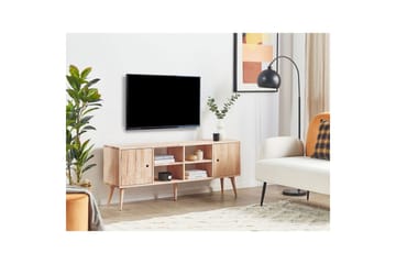 Chandler Golvstående TV-bänk 145 cm med Förvaring i Ljust Trä - Ljusbrun - Möbler - Vardagsrum - Tv-möbler & mediamöbler - Tv-bänkar