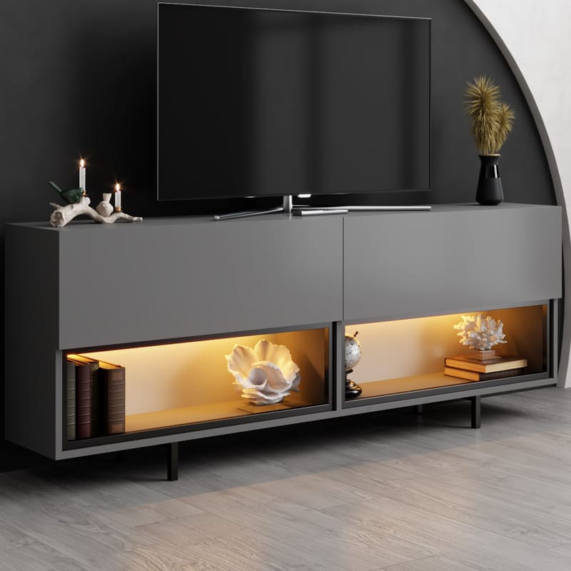 Cielieucel TV-bänk 180 cm - Antracit - Möbler - Vardagsrum - Tv-möbler & mediamöbler - Tv-väggfästen & mediastativ - Tv stativ & väggfästen