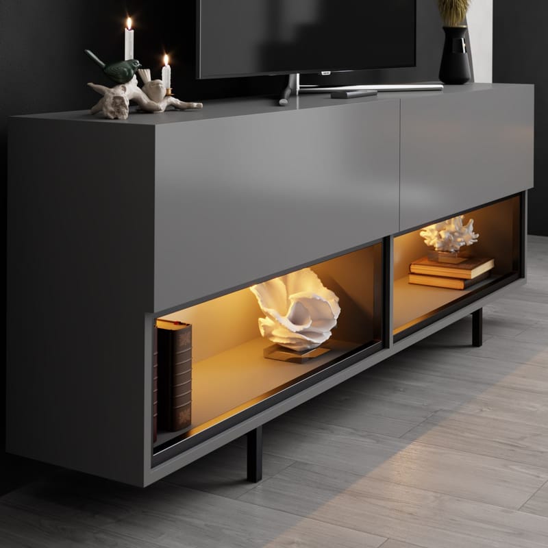 Cielieucel TV-bänk 180 cm - Antracit - Möbler - Vardagsrum - Tv-möbler & mediamöbler - Tv-väggfästen & mediastativ - Tv stativ & väggfästen