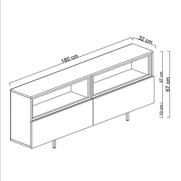 Cielieucel TV-bänk 180 cm - Antracit - Möbler - Vardagsrum - Tv-möbler & mediamöbler - Tv-bänkar