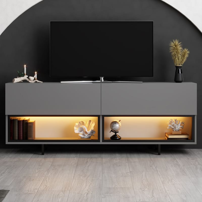 Cielieucel TV-bänk 180 cm - Antracit - Möbler - Vardagsrum - Tv-möbler & mediamöbler - Tv-väggfästen & mediastativ - Tv stativ & väggfästen